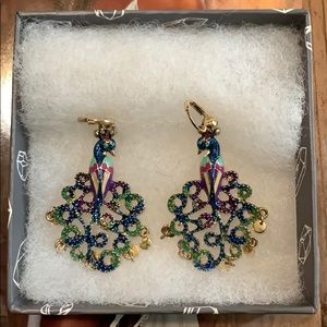 Dangling Peacock Earrings